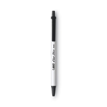 BIC® Clic Stic Ballpoint Pen, Retractable, Medium 1 Mm, Black Ink, White Barrel, Dozen freeshipping - TVN Wholesale